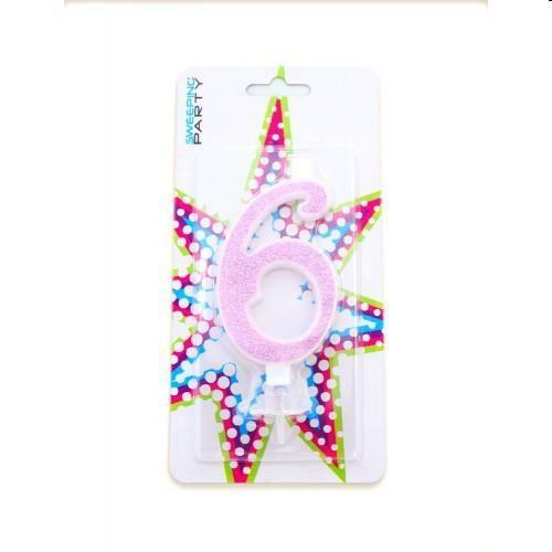 GLITTER CANDELINA N°6 ROSA