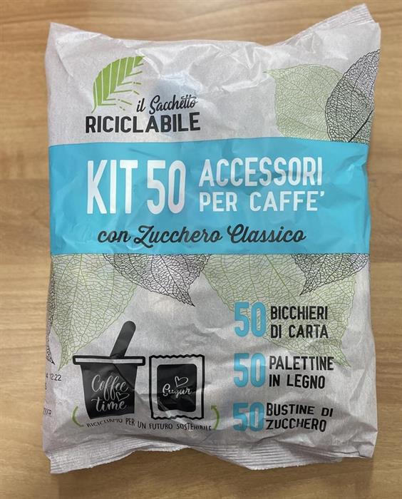 KIT CAFFE' 50 50PAL.50 ZUCCHERINI 50 BICCH. DA 75 ML