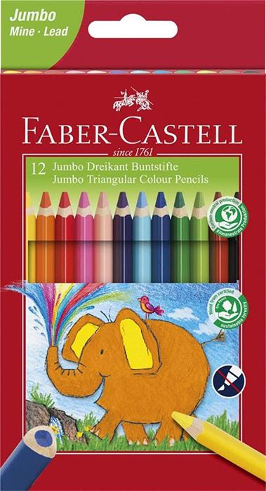 COLORI A MATITA DA 12 FABER JUMBO TRIANGOLARI