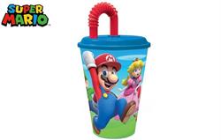 FOOD BICCHIERE IN PLASTICA C/CANNUC.430ML SUPER MARIO