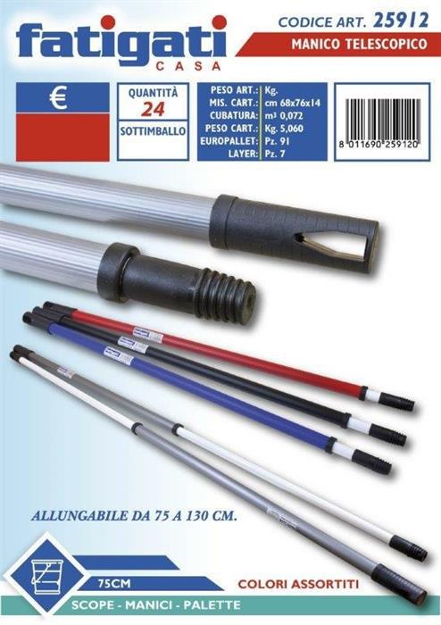 BASTONE ALLUNGABILE CM.130 ALLUM. FATIGATI