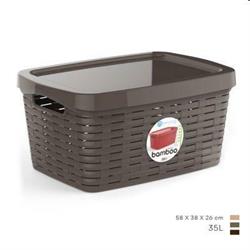 CESTA RETTANGOLARE C/COPERCHIO GRANDE BAMBOO