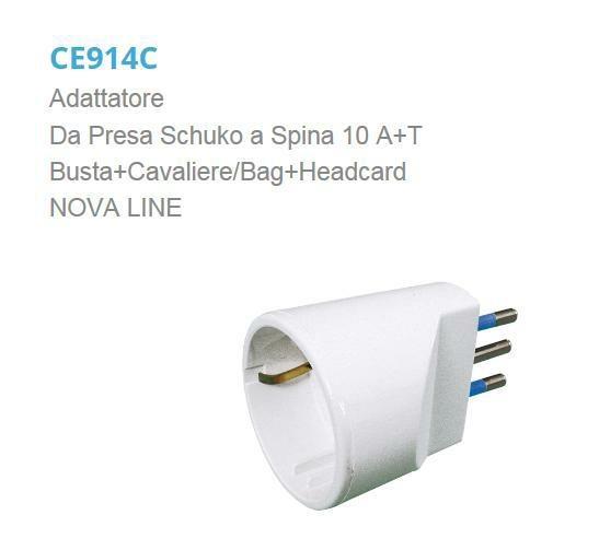 ADATTATORE PRESA SCHUKO 10A 2P+T