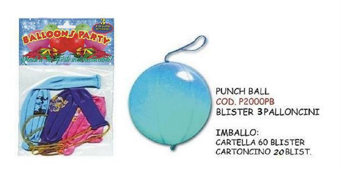 PALLONCINI PUNCHBALL 3PZ BLISTER RR16