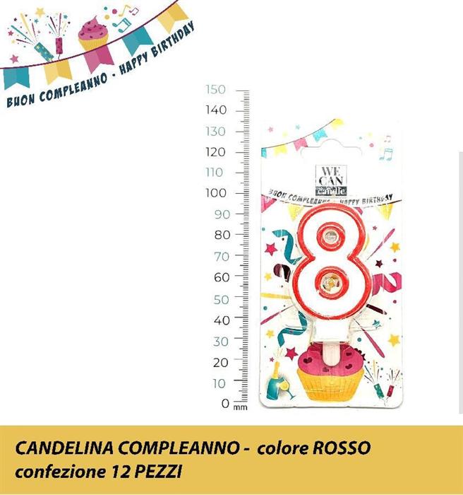CANDELINA N°8 BORDO ROSSO