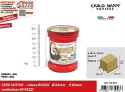 LUMINI VOTIVI T.20 ROSSI SAN PIO 6X8
