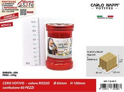 LUMINI VOTIVI T.30 ROSSI SAN PIO 6X10