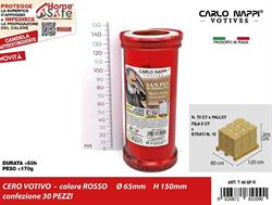 LUMINI VOTIVI T.40 ROSSI SAN PIO 6X15