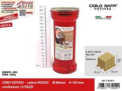 LUMINI VOTIVI T.80 ROSSI SAN PIO 8X21