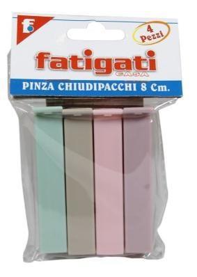 MOLLETTA CHIUDIPACCO PLASTICA CF.4PZ 8 CM.