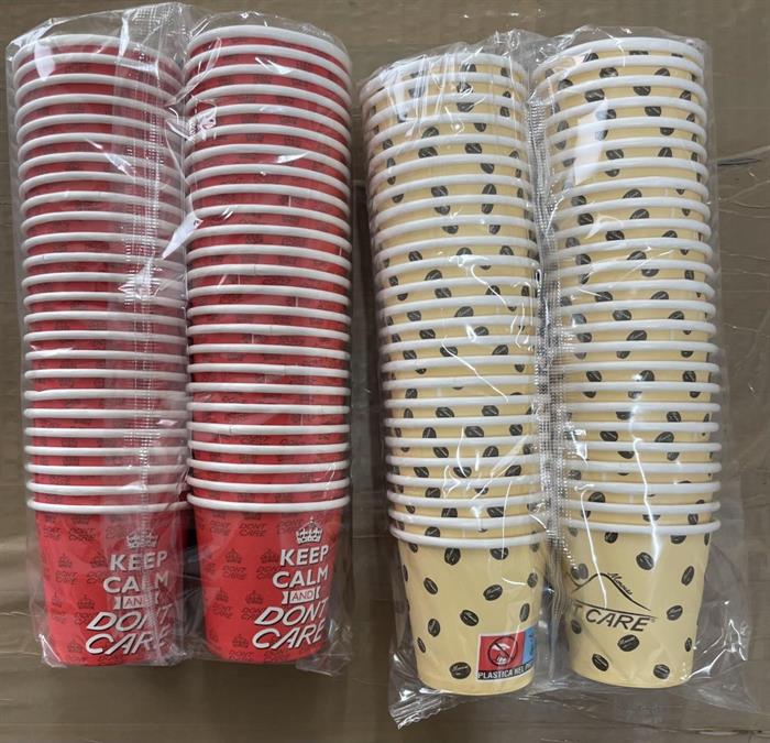 BICCHIERE CAFFE'CARTA 75ML CF.50PZ ASS.
