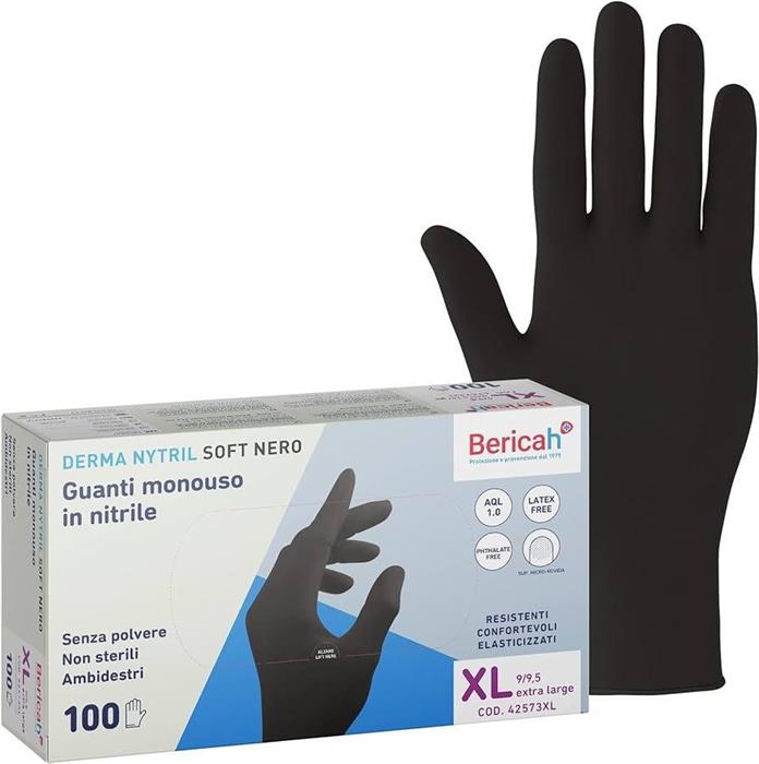 GUANTI NITRILE 100PZ NERI MIS.XL EVO SHEF S.POLVERE