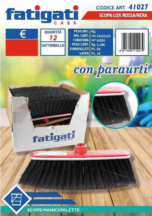 SCOPA C/PARAURTI LUX ROSSA NERA
