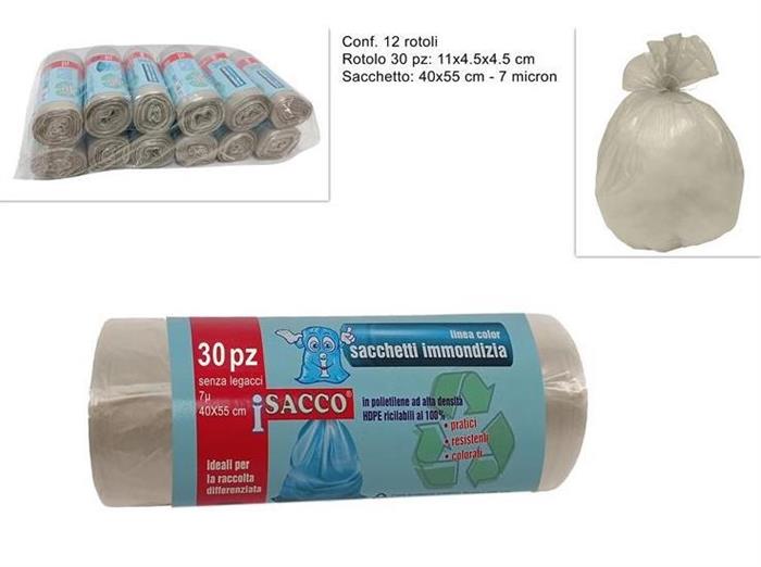SACCHETTI NU 40X55 C/MANICO 30PZ AMBRA