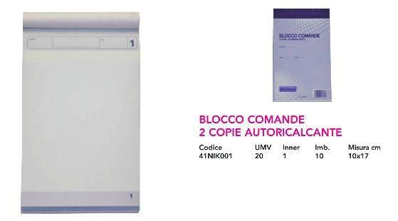 BLOCCO COMANDE 2 COPIE 10X17 AUTORIC.
