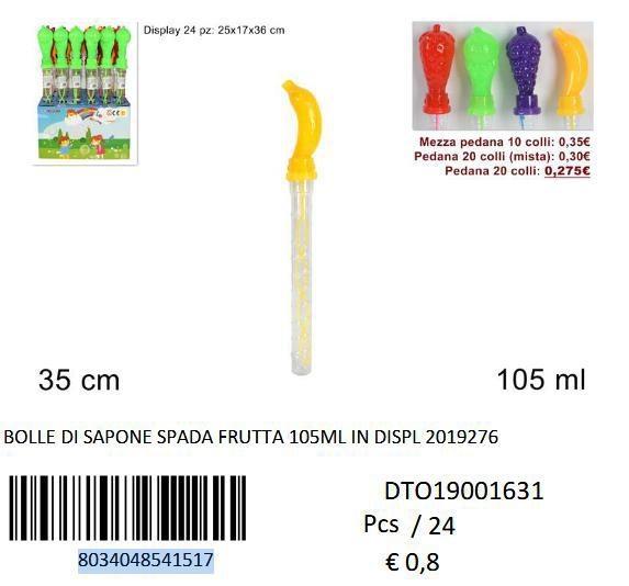 BOLLE DI SAPONE SPADA FRUTTA 105ML IN DIPLAY