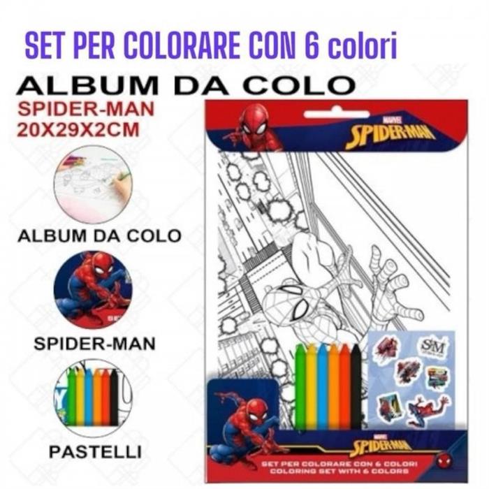 ALBUM DA COLORARE +COLORI 20X29 SPIDERMAN