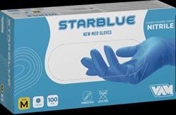 GUANTI NITRILE 100PZ BLU' MIS.L STARBLUE