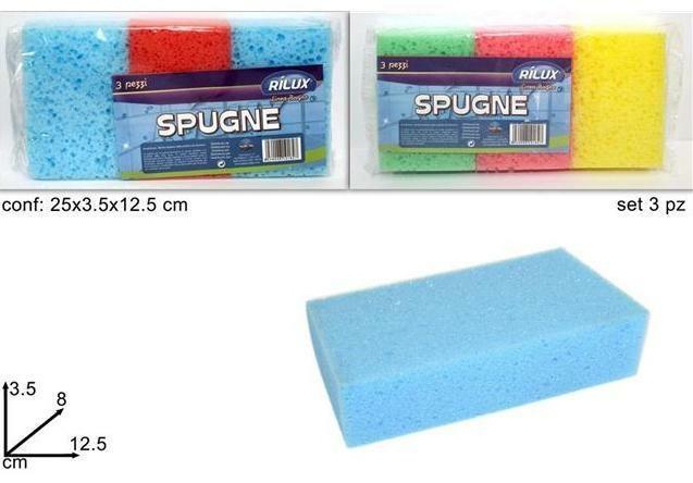 SPUGNA BAGNO COLORATA CF.3PZ