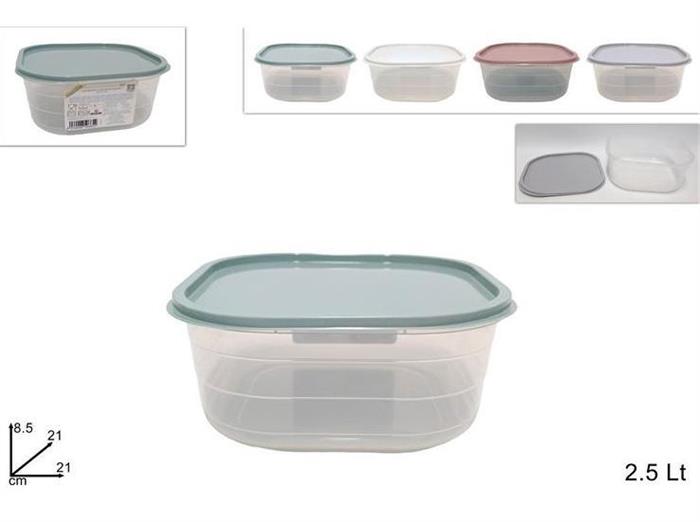 CONTENITORI TRASPARENTE QUADRATO 2.5LT 4COL.