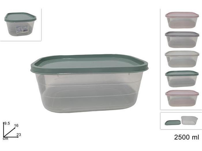 CONTENITORI TRASPARENTE QUADRATO 2.5LT 4COL.