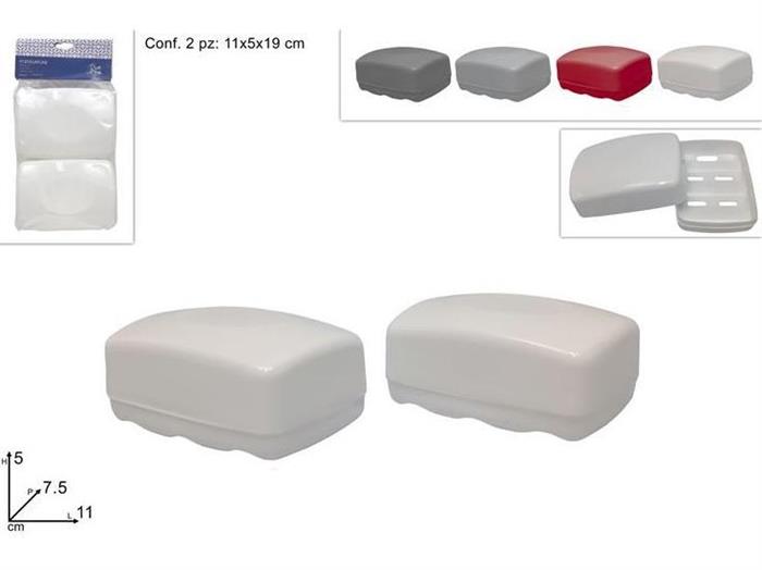 PORTA SAPONE PLASTICA 2PZ.4COLORI