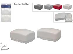 PORTA SAPONE PLASTICA 2PZ.4COLORI