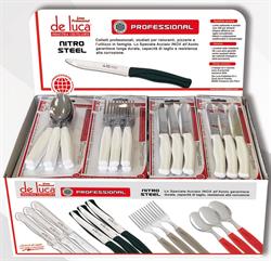 DISPAY BOX 29PZ ASSORTITO 12 FORC.12 CORTELLI 5 CUCCHIAI BIANC.