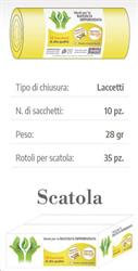 SACCHETTI NU 70X110 GIALLI DIFFERENZIATA 10PZ.