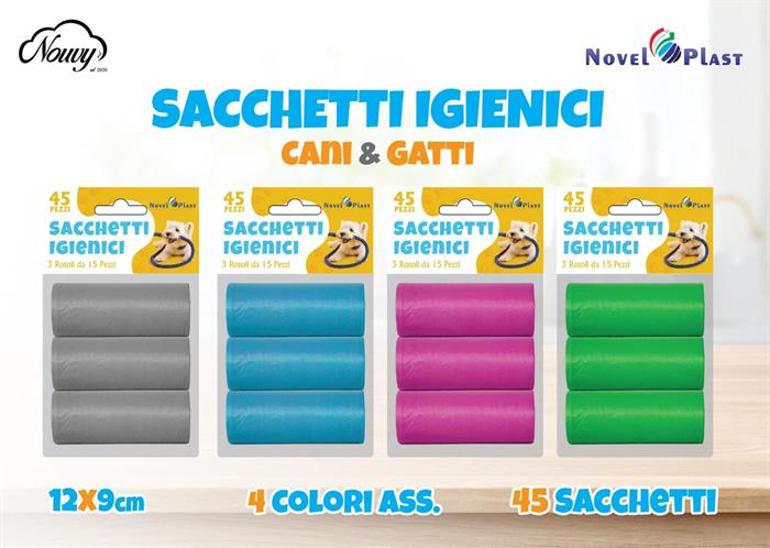 SACCHETTI IGIENICI X ANIMALI SET 3PZ